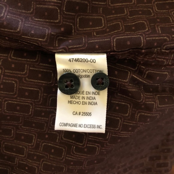 Noize Amstrdm Brown/Mauve Geo Dress Shirt M - Picture 13 of 13